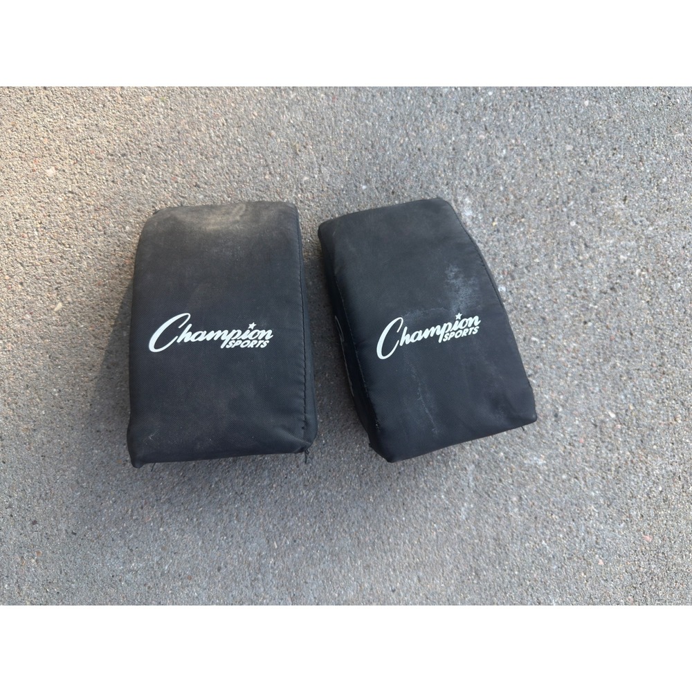 Champion Sports Baseball Catcher Knee Supports Savers Black Pair Protective Gear